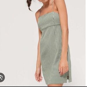 Urban Outfitters Green Gingham Dress